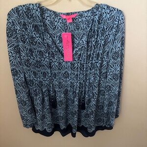 NWT Lily Pulitzer Marilina Tunic Top medium go your own wave